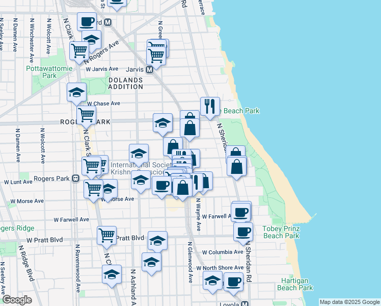 map of restaurants, bars, coffee shops, grocery stores, and more near in Chicago