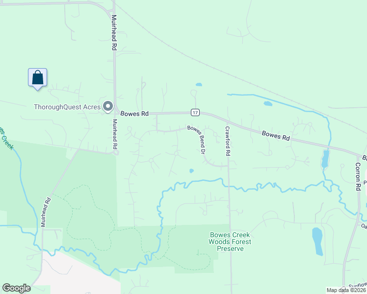 map of restaurants, bars, coffee shops, grocery stores, and more near 9N859 Channel Court in Elgin