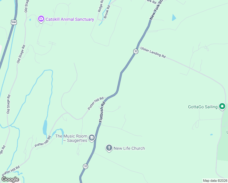 map of restaurants, bars, coffee shops, grocery stores, and more near 1604 Flatbush Road in Saugerties