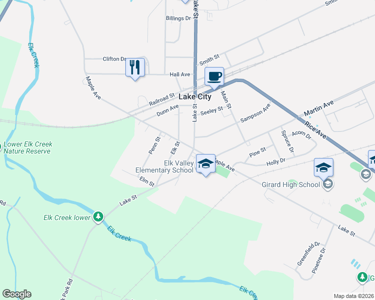 map of restaurants, bars, coffee shops, grocery stores, and more near 2542 Lake St in Lake City