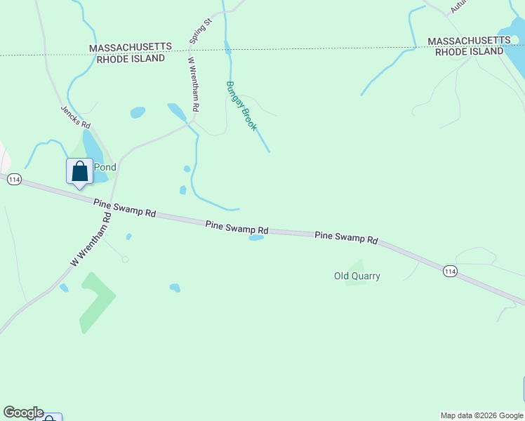 map of restaurants, bars, coffee shops, grocery stores, and more near 135 Pine Swamp Road in Cumberland