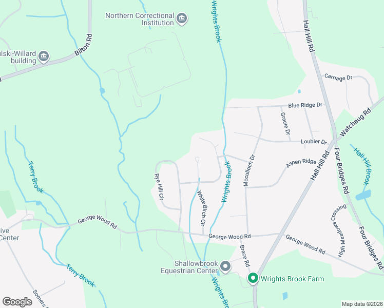 map of restaurants, bars, coffee shops, grocery stores, and more near 55 White Birch Circle in Somers