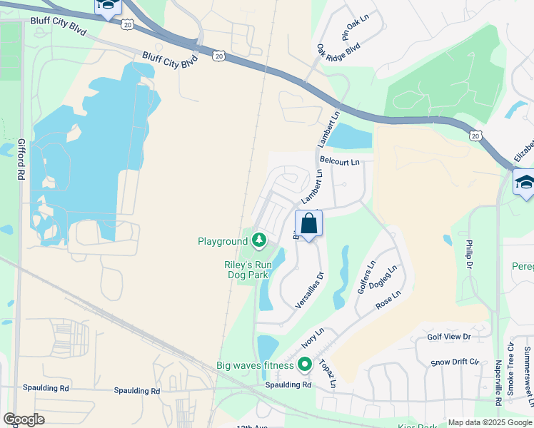map of restaurants, bars, coffee shops, grocery stores, and more near 721 Thornbury Road in Bartlett