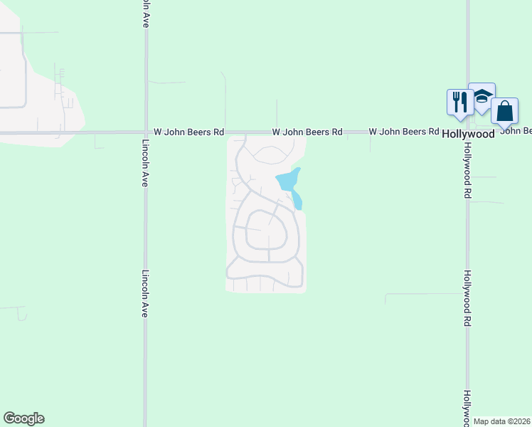 map of restaurants, bars, coffee shops, grocery stores, and more near 604 West John Beers Road in Stevensville