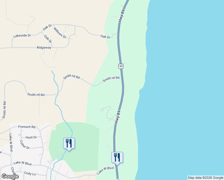 map of restaurants, bars, coffee shops, grocery stores, and more near 711 U.S. 89 in Fish Haven