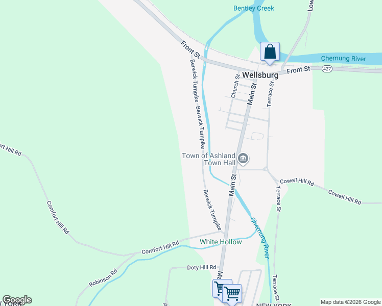 map of restaurants, bars, coffee shops, grocery stores, and more near 166-254 Berwick Turnpike in Wellsburg
