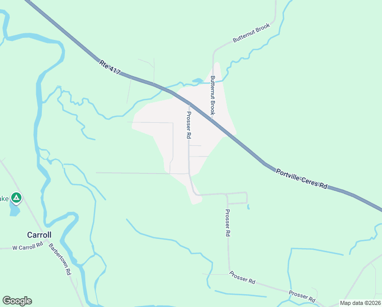 map of restaurants, bars, coffee shops, grocery stores, and more near 296 Prosser Road in Portville