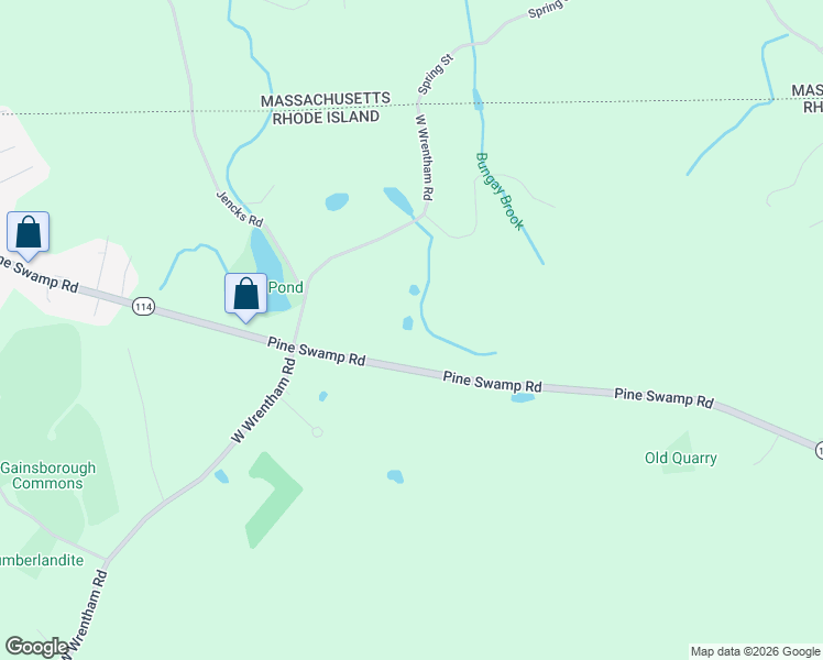 map of restaurants, bars, coffee shops, grocery stores, and more near 150 Pine Swamp Road in Cumberland