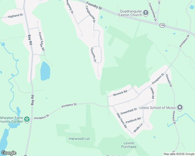 map of restaurants, bars, coffee shops, grocery stores, and more near 16 Lullaby Lane in Easton