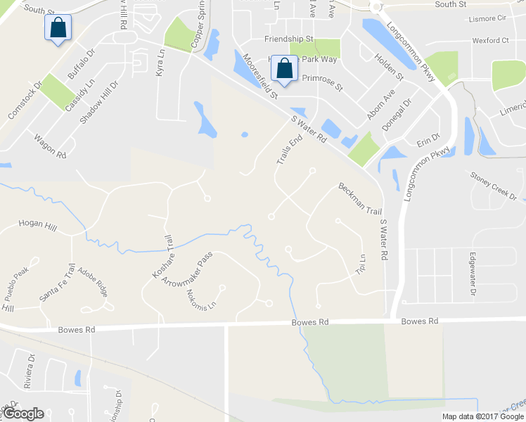 map of restaurants, bars, coffee shops, grocery stores, and more near 9N834 Leland Court in Elgin