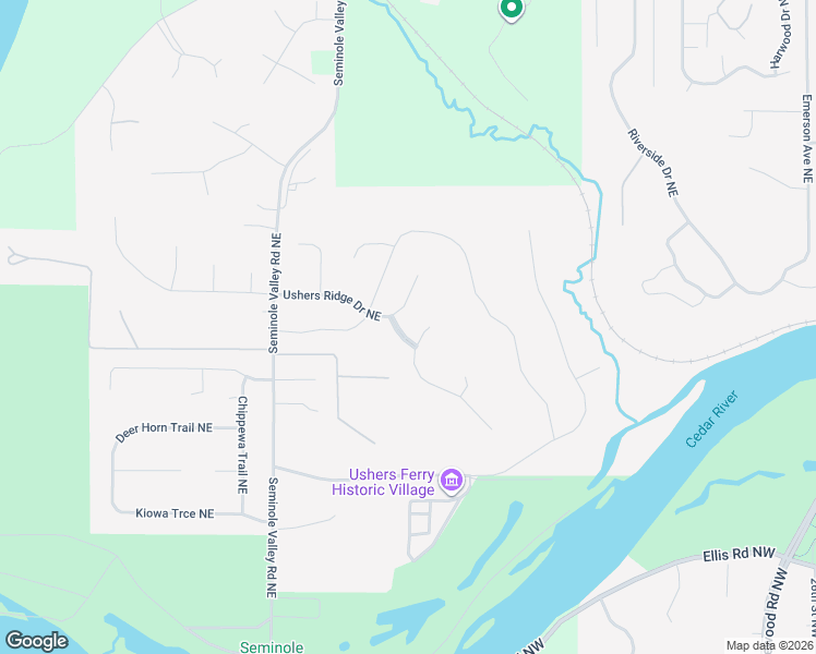 map of restaurants, bars, coffee shops, grocery stores, and more near 3410 Ushers Ridge Boulevard Northeast in Cedar Rapids