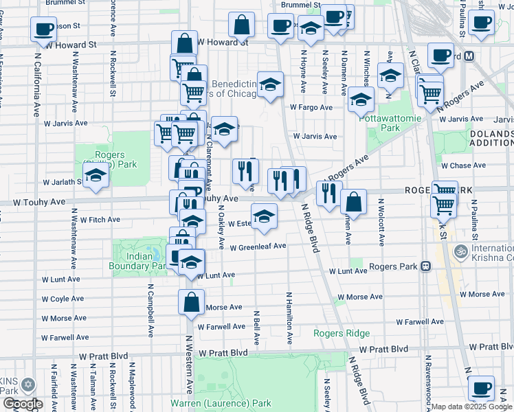 map of restaurants, bars, coffee shops, grocery stores, and more near in Chicago