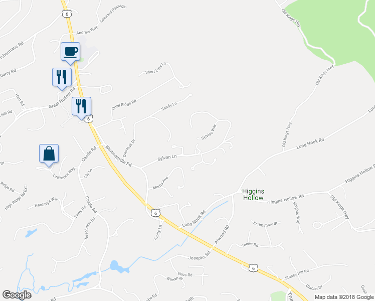 map of restaurants, bars, coffee shops, grocery stores, and more near 14 Sylvan Lane in Truro