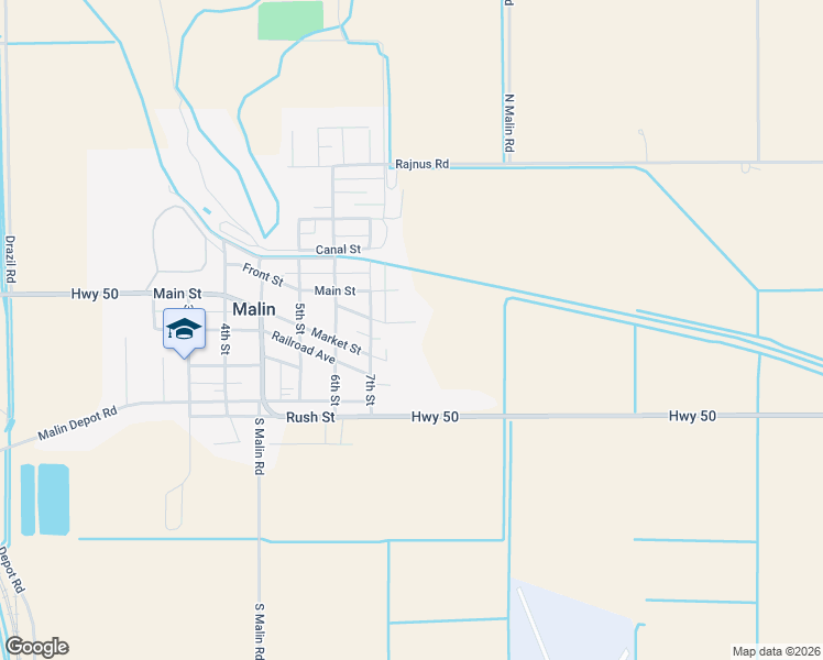 map of restaurants, bars, coffee shops, grocery stores, and more near 2806 Front St in Malin