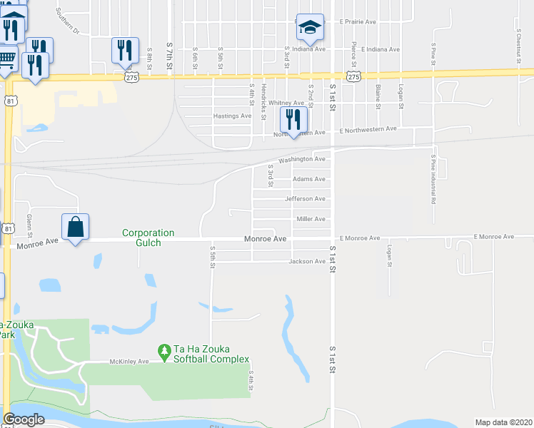 map of restaurants, bars, coffee shops, grocery stores, and more near 220 Miller Avenue in Norfolk