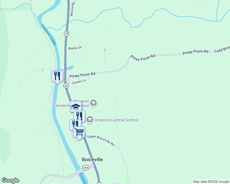 map of restaurants, bars, coffee shops, grocery stores, and more near 2-6 Deerfield Rd in Ulster
