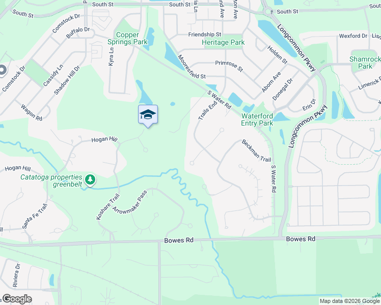 map of restaurants, bars, coffee shops, grocery stores, and more near 9N834 Leland Court in Elgin