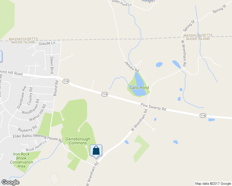 map of restaurants, bars, coffee shops, grocery stores, and more near 60 Pine Swamp Road in Cumberland
