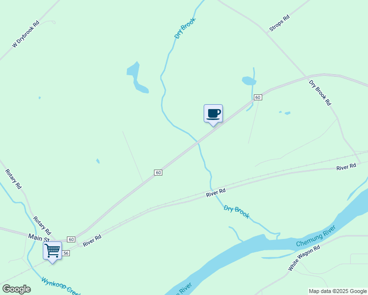 map of restaurants, bars, coffee shops, grocery stores, and more near 407 New York State Bicycle Route 17 in Waverly