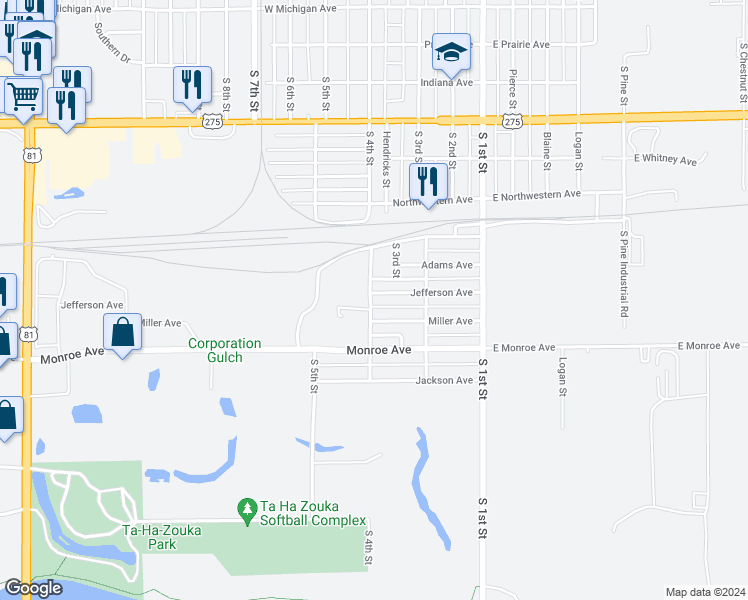 map of restaurants, bars, coffee shops, grocery stores, and more near 220-398 Miller Avenue in Norfolk