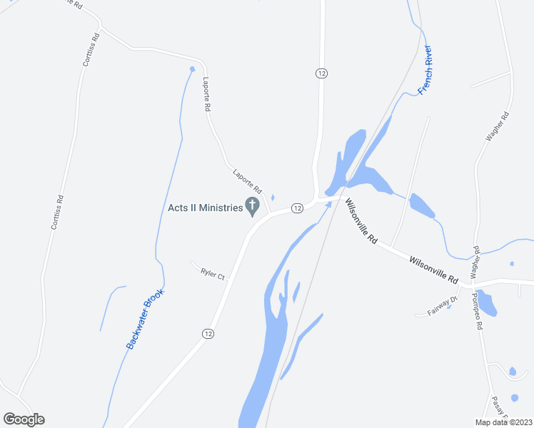 map of restaurants, bars, coffee shops, grocery stores, and more near 1374 Riverside Drive in Thompson