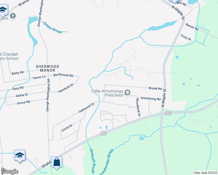 map of restaurants, bars, coffee shops, grocery stores, and more near 50 Armstrong Road in Enfield