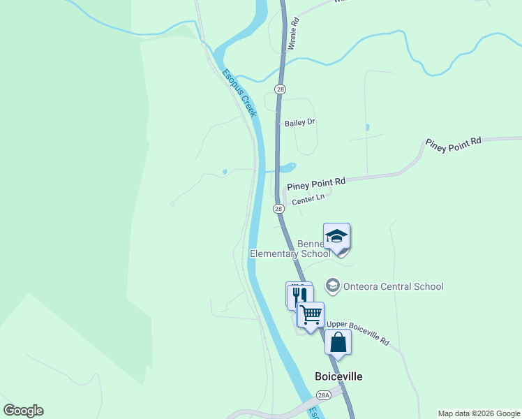 map of restaurants, bars, coffee shops, grocery stores, and more near in Boiceville