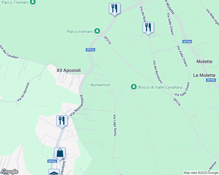 map of restaurants, bars, coffee shops, grocery stores, and more near 8 Via Monte Palombino in Rome