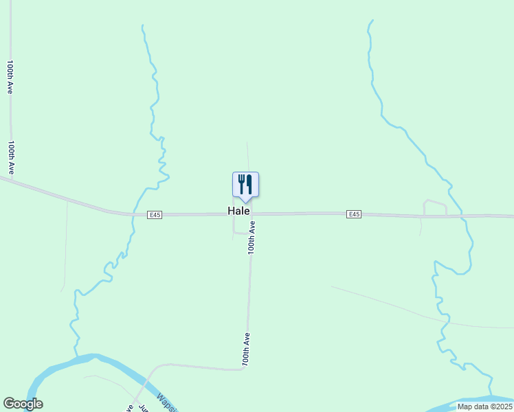 map of restaurants, bars, coffee shops, grocery stores, and more near 9065-9117 County Road E45 in Wyoming
