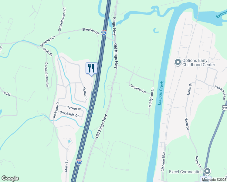 map of restaurants, bars, coffee shops, grocery stores, and more near 222 Old Kings Highway in Lake Katrine