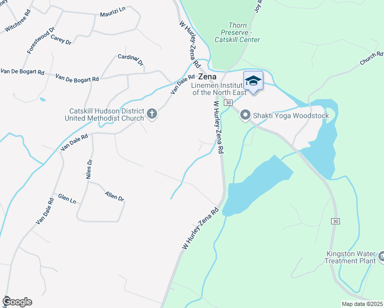 map of restaurants, bars, coffee shops, grocery stores, and more near 23 Rowe Road in Kingston