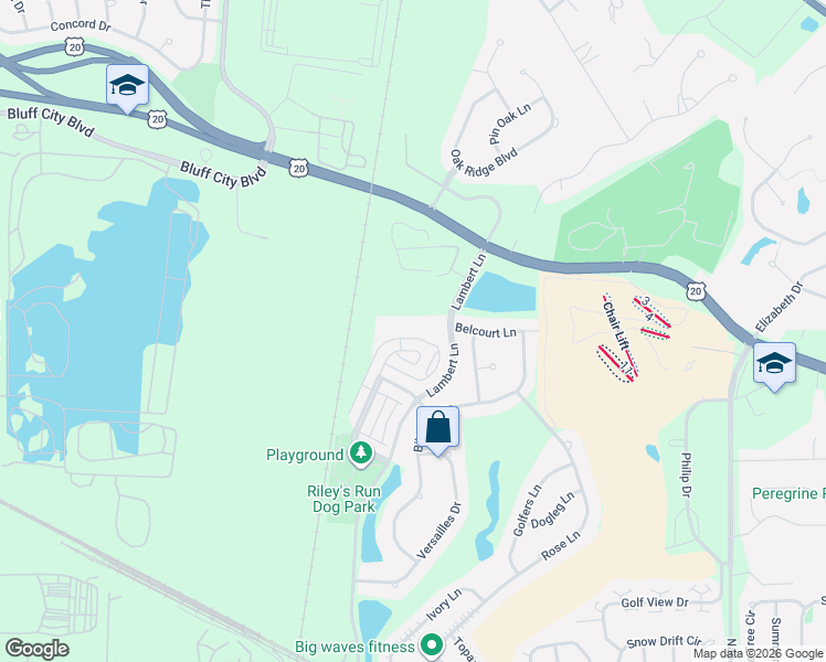 map of restaurants, bars, coffee shops, grocery stores, and more near 980 Lambert Lane in Bartlett