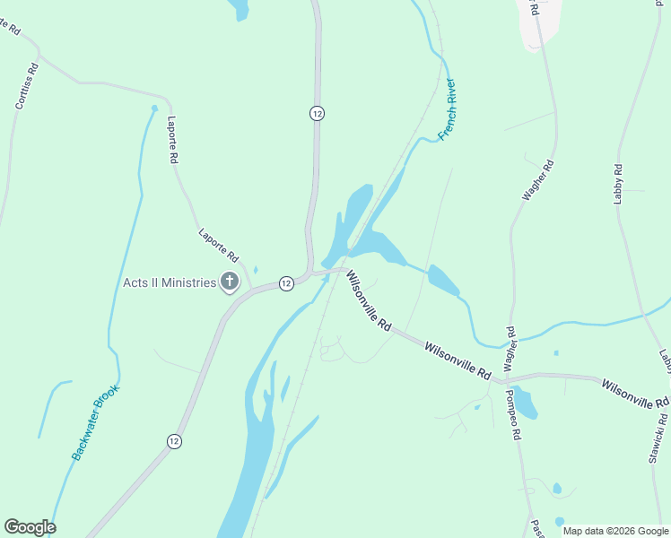 map of restaurants, bars, coffee shops, grocery stores, and more near 2 Wilsonville Road in Thompson