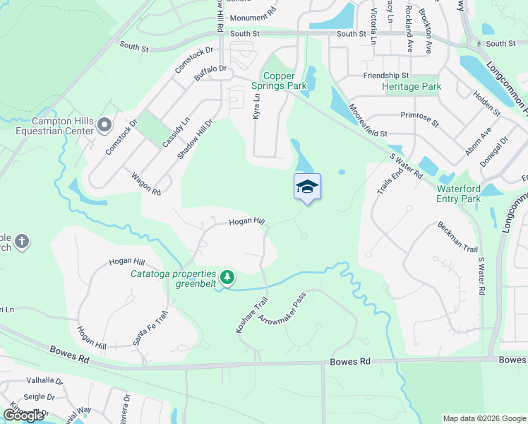 map of restaurants, bars, coffee shops, grocery stores, and more near 38W684 Hogan Hill in Elgin