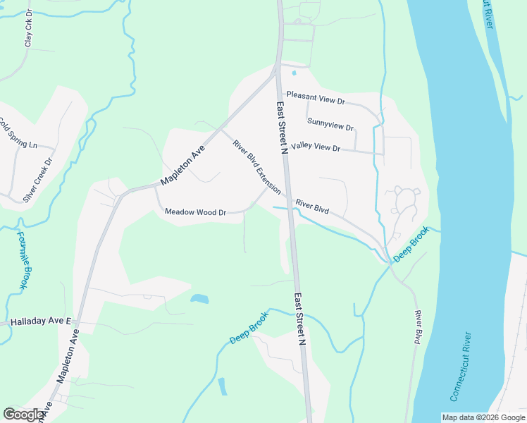 map of restaurants, bars, coffee shops, grocery stores, and more near 21 Meadow Wood Drive in Suffield