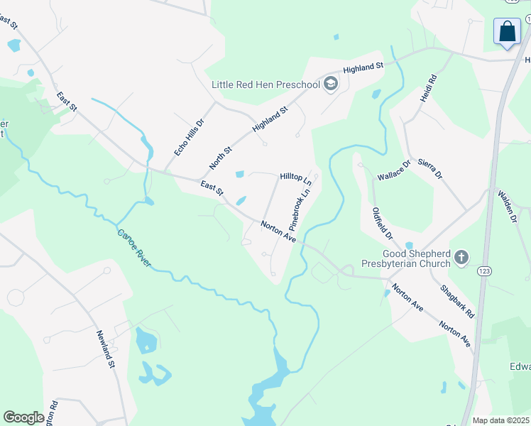 map of restaurants, bars, coffee shops, grocery stores, and more near 4 Meadowbrook Lane in Easton