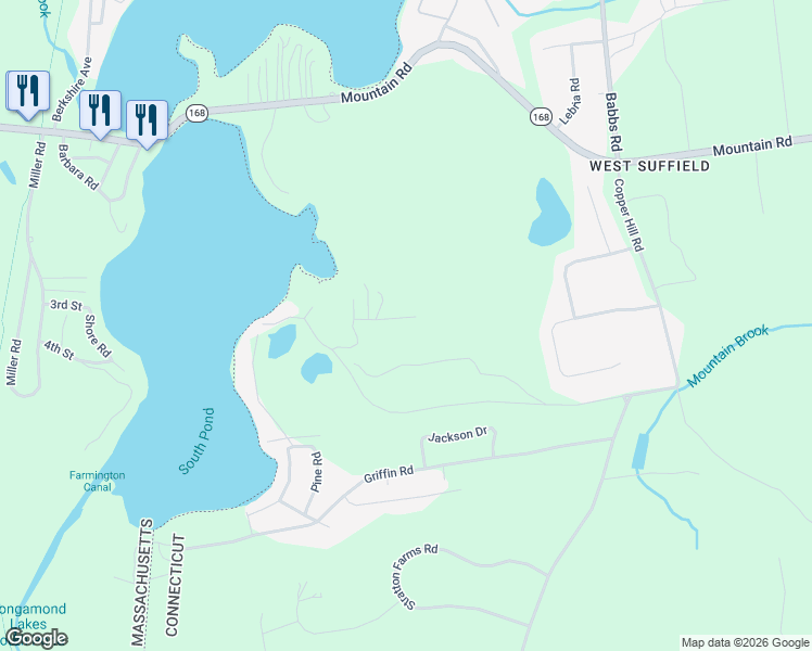 map of restaurants, bars, coffee shops, grocery stores, and more near 217 Pilgrim Lane in Suffield