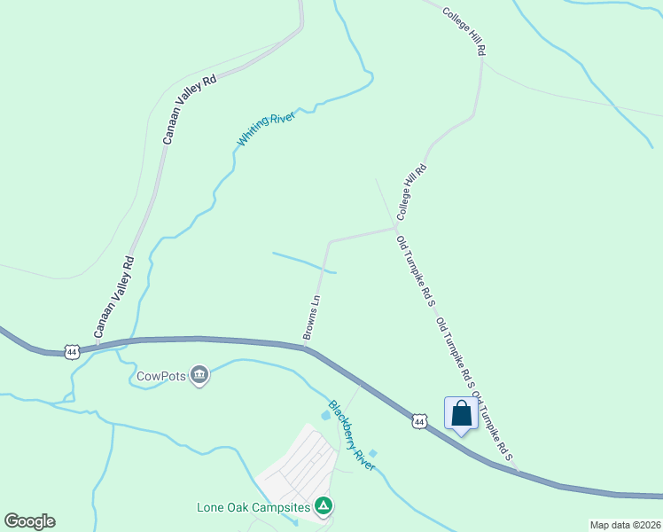 map of restaurants, bars, coffee shops, grocery stores, and more near 14 Browns Lane in North Canaan