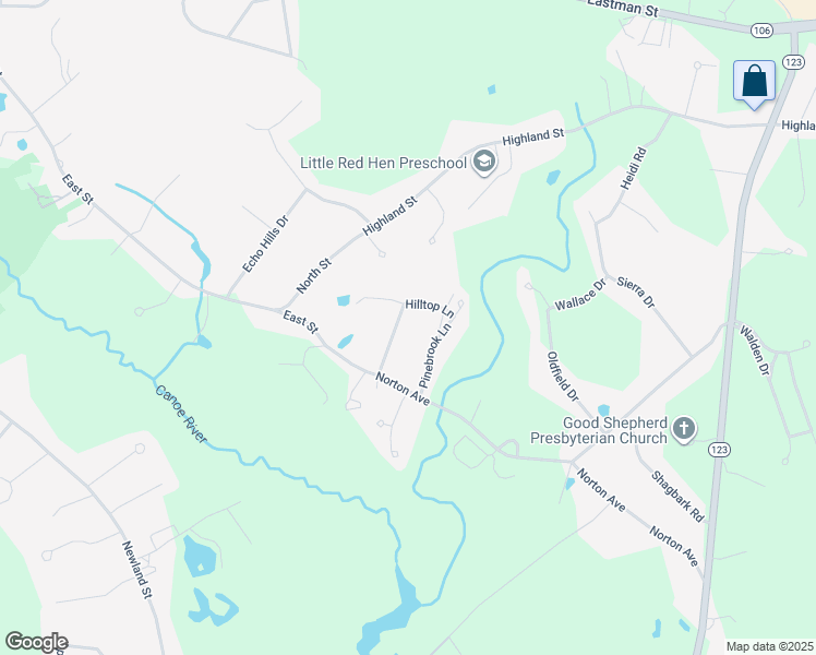 map of restaurants, bars, coffee shops, grocery stores, and more near 19 Meadowbrook Lane in Easton