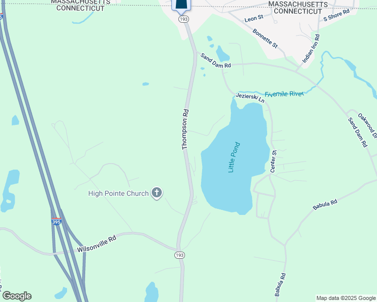 map of restaurants, bars, coffee shops, grocery stores, and more near 1261 Thompson Road in Thompson