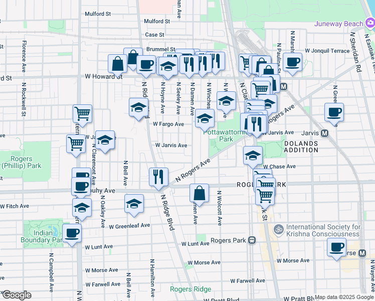 map of restaurants, bars, coffee shops, grocery stores, and more near in Chicago