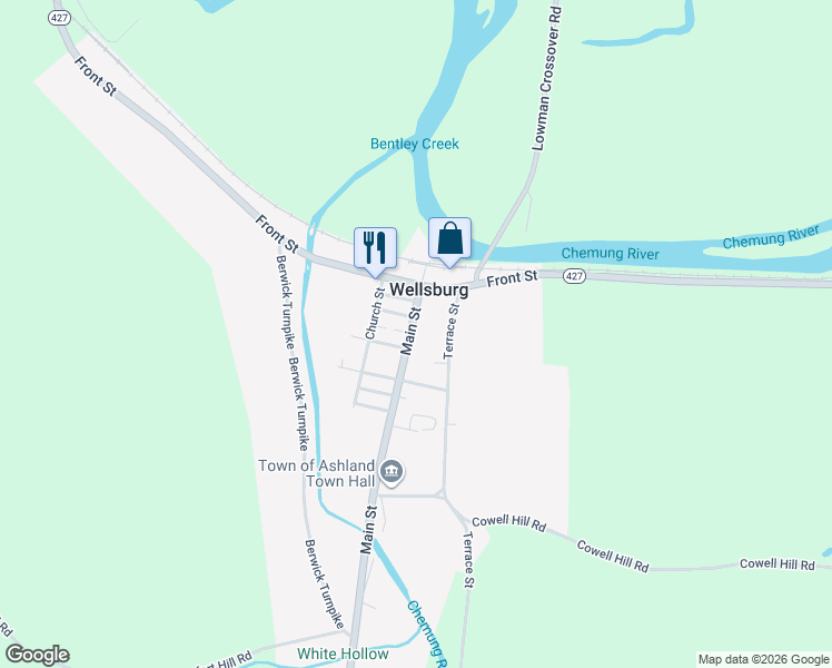 map of restaurants, bars, coffee shops, grocery stores, and more near 276 Main Street in Wellsburg