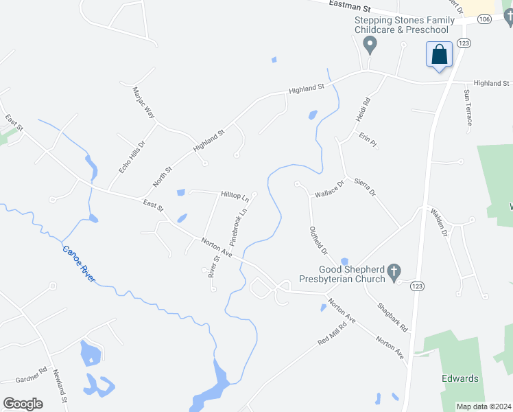 map of restaurants, bars, coffee shops, grocery stores, and more near 42 Pinebrook Lane in Easton