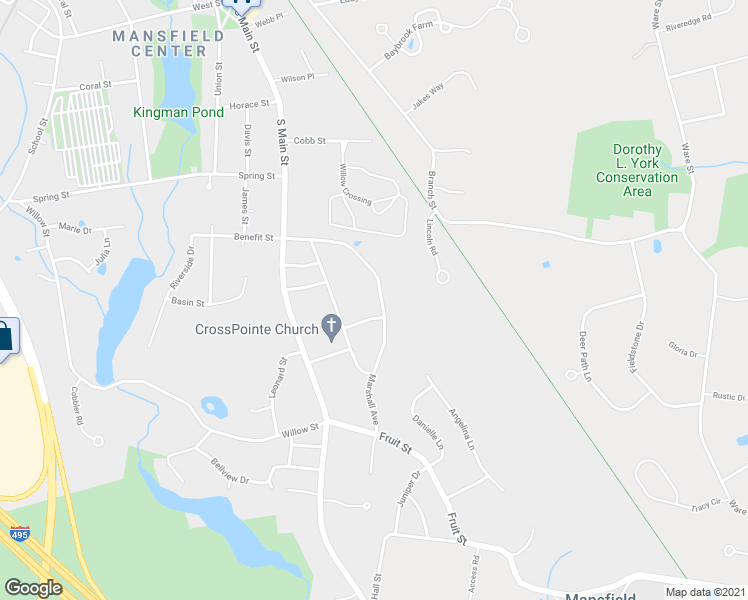 map of restaurants, bars, coffee shops, grocery stores, and more near 11 Denwood Street in Mansfield