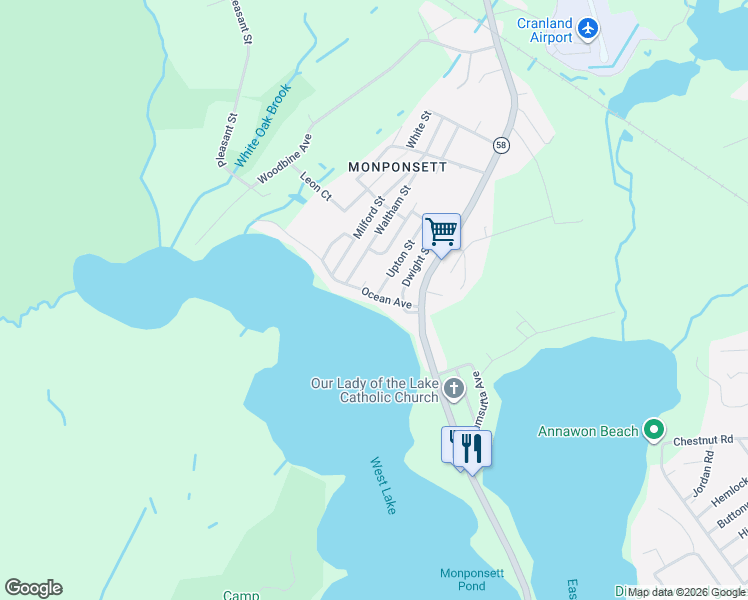 map of restaurants, bars, coffee shops, grocery stores, and more near 15 Ocean Avenue in Halifax