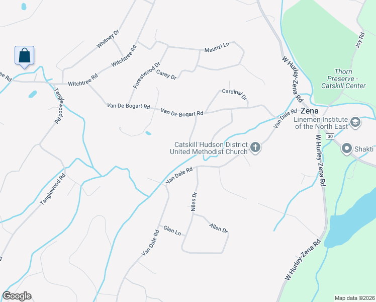 map of restaurants, bars, coffee shops, grocery stores, and more near 14 Oriole Dr in Woodstock