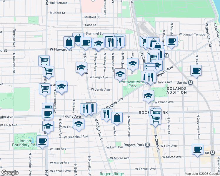 map of restaurants, bars, coffee shops, grocery stores, and more near in Chicago
