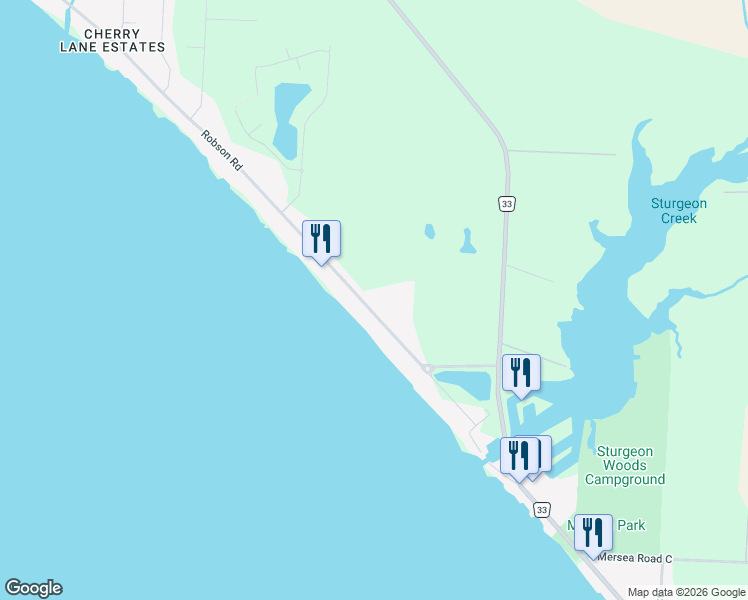 map of restaurants, bars, coffee shops, grocery stores, and more near 335 Robson Road in Essex County
