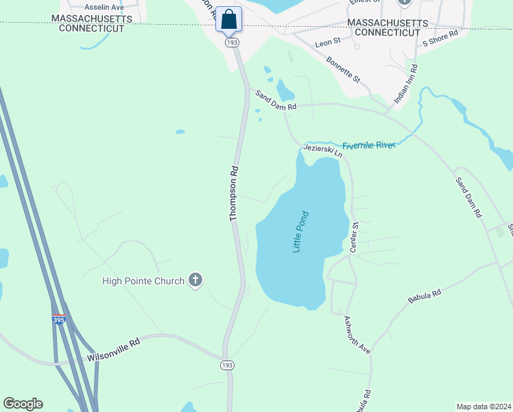 map of restaurants, bars, coffee shops, grocery stores, and more near 1261 Thompson Road in Thompson