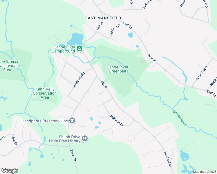 map of restaurants, bars, coffee shops, grocery stores, and more near 216 Mill Street in Mansfield